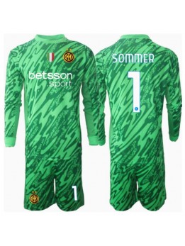 Inter Milan Yann Sommer #1 Torwart Heimtrikotsatz für Kinder 2024-25 Langarm (+ Kurze Hosen)